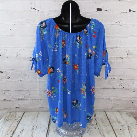 Style & Co Plus On or Off Shoulder Floral Casual Blouse - Picture 1 of 4